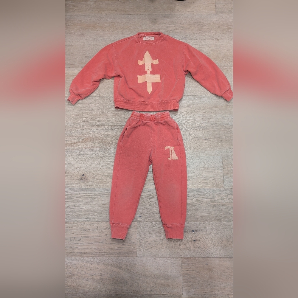 Kids Coral Sweatshirt and Joggers Set Size 6